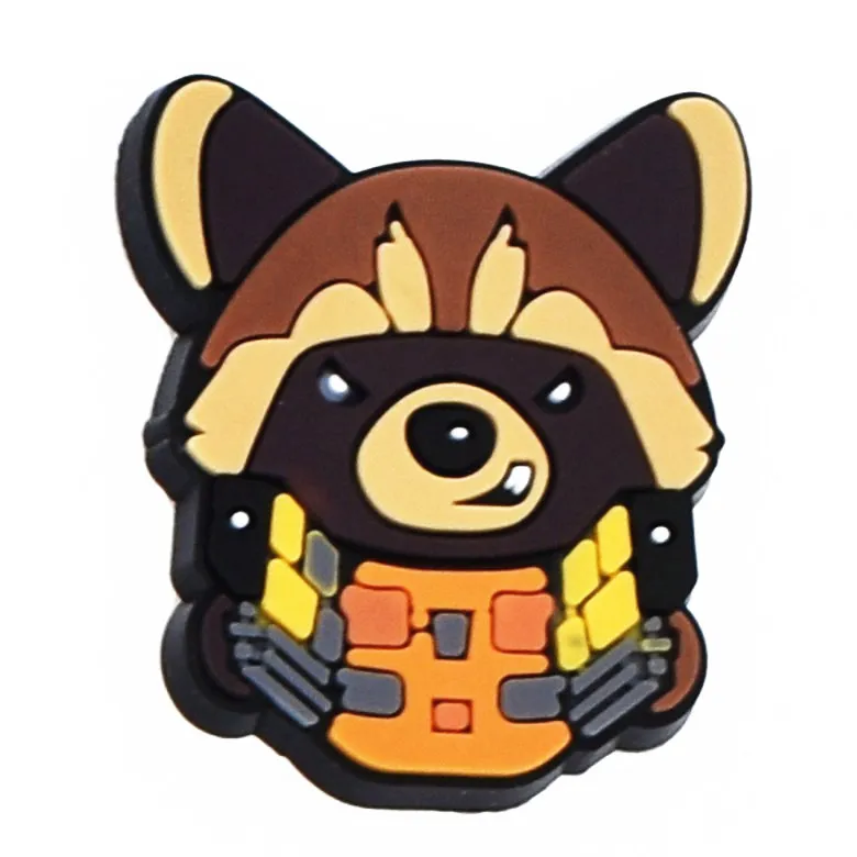 50PCS Wholesale Mix Falcon Rocket Raccoon Ant Man Icon PVC Flat Back For DIY Kids Pendant Shoes Charms Avenger Hero Accessories - купить по