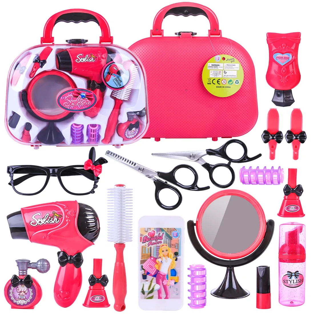 

18Pcs/set Children Pretend & Play Beauty Toys Simulation Hair Cut Set for Kids