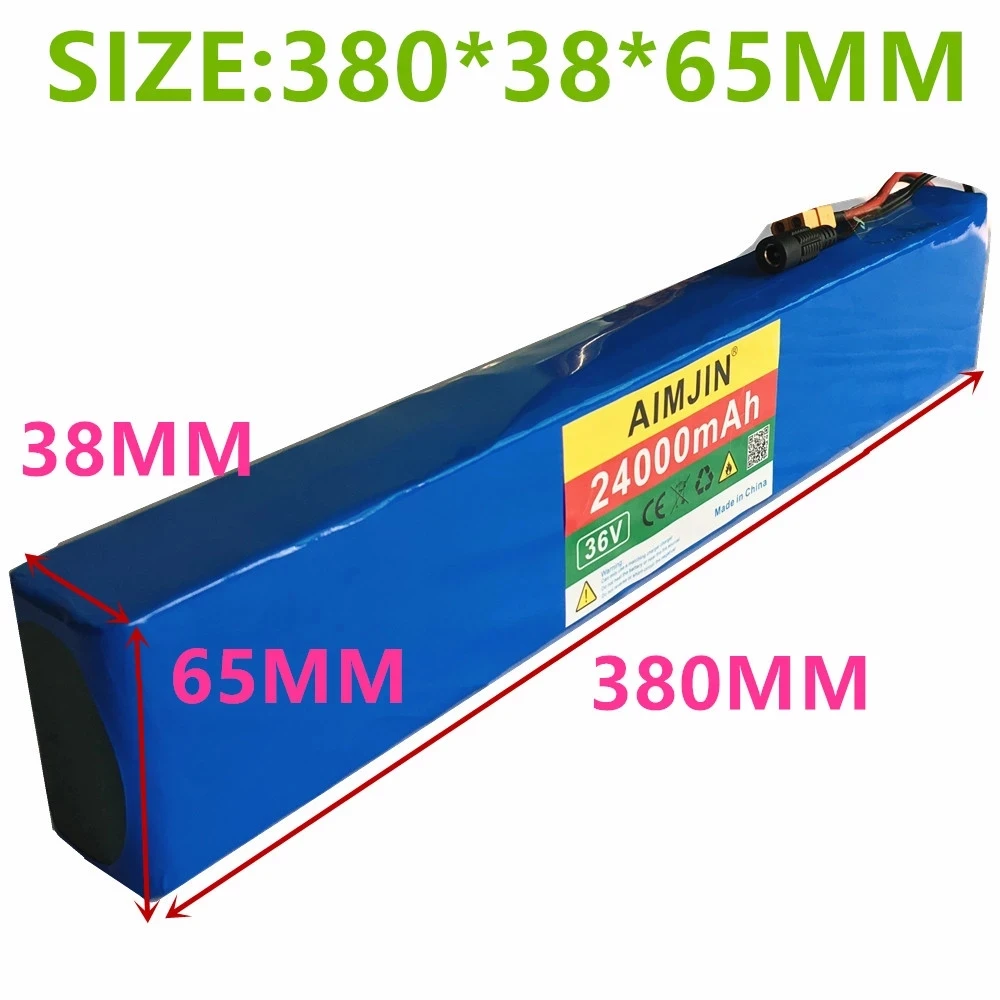 

T60 Interface 36V Battery 10S4P 24Ah Battery Pack 1000W High Power Battery 36V24000mAh Electric Bicycle BMS + 42v Charger