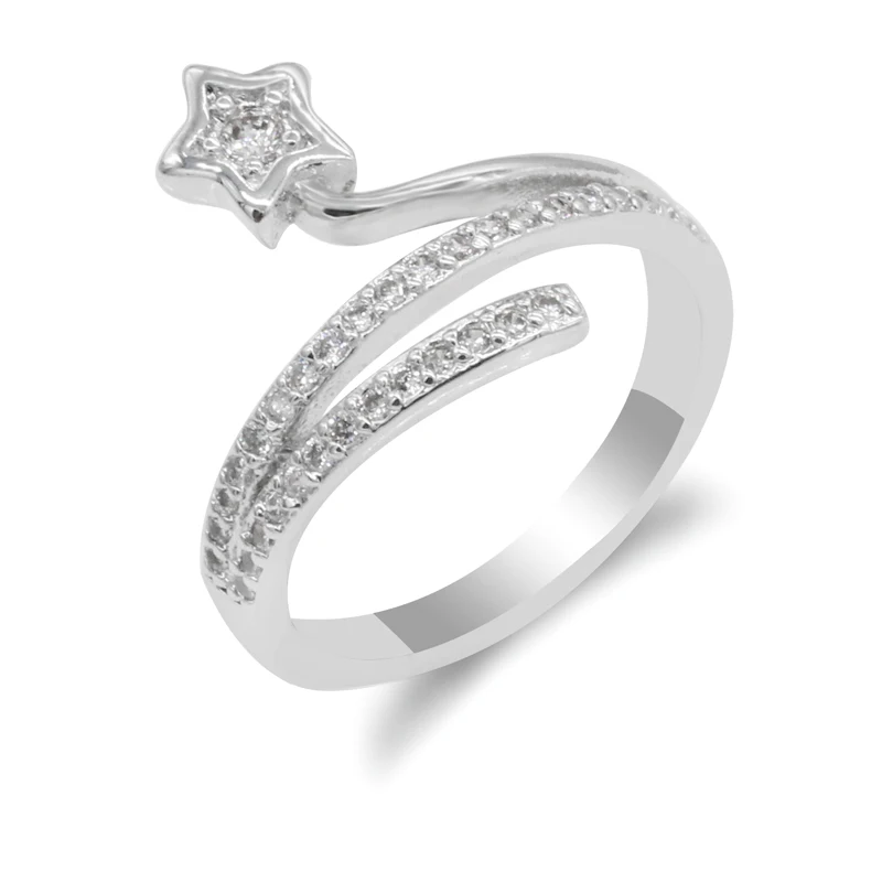 Открытые Кольца для женщин с приподнятой звездой элегантные модные стильные