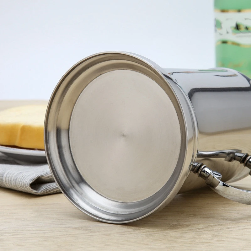 

560Ml Double Wall Stainless Steel Beer Mug Cocktail Breakfast Milk Mugs with Handgrip Coffee Cup Bar Tools Drink Ware