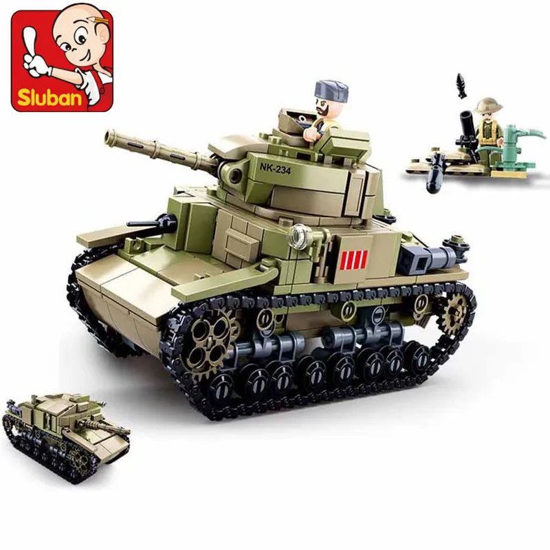 463 шт. WW2 военный 2 в 1 M13/40 Танк модель строительные блоки войны колесница