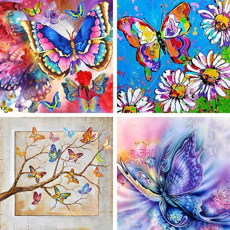 

Full 5d DIY Diamond Embroidery Cartoon Butterfly Diamond Painting Flower Image Manual Rhinestone Cross Stitch Room Decor O84