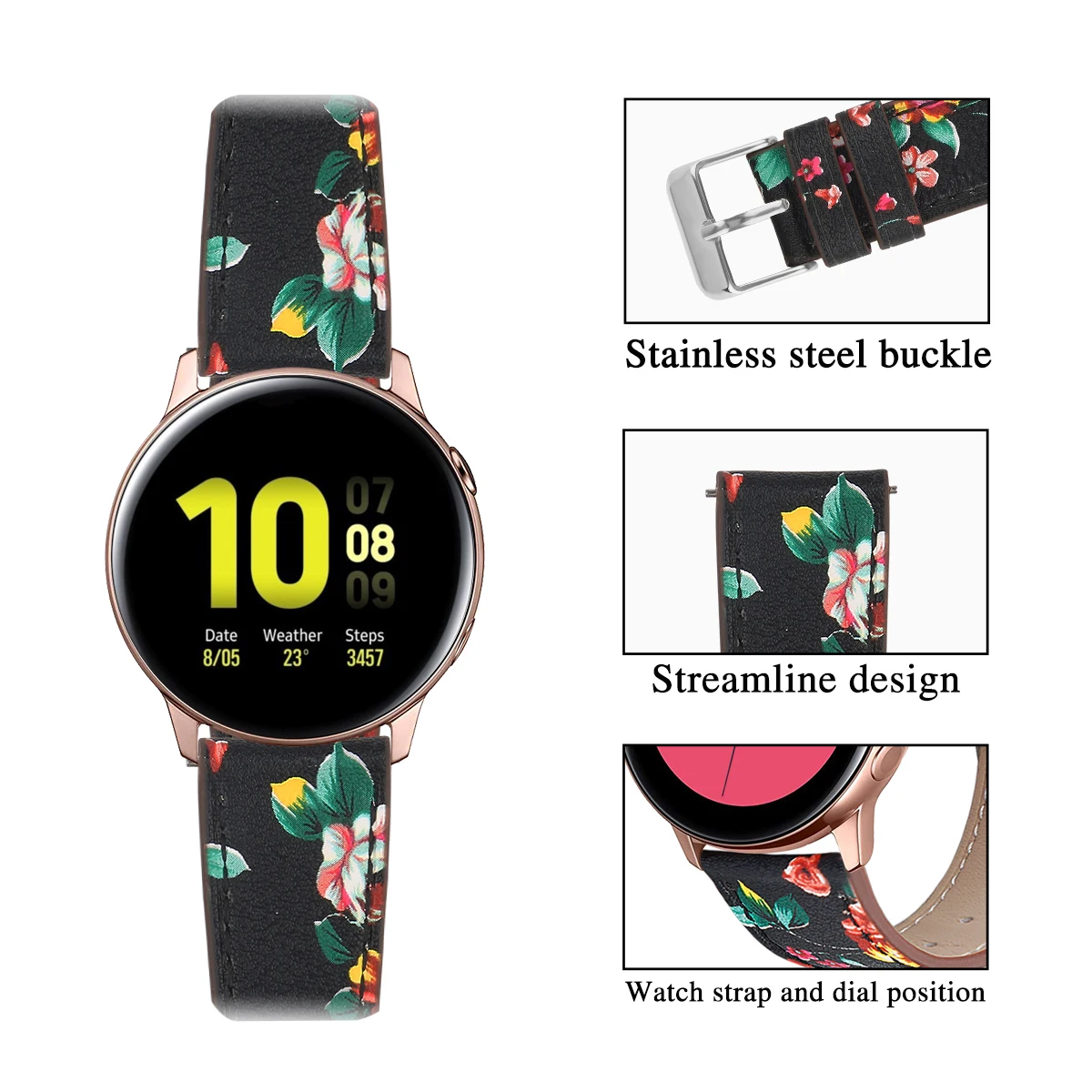 Для samsung Galaxy Watch Active 2 кожаный ремешок 20 мм высококлассный верхний слой из натуральной кожи дышащий сменный Браслет
