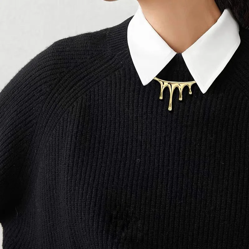 

Женская Брошь асимметричного геометрического дизайна Amorcome, металлическая брошь в Корейском стиле, украшение для костюма или платья, булавк...