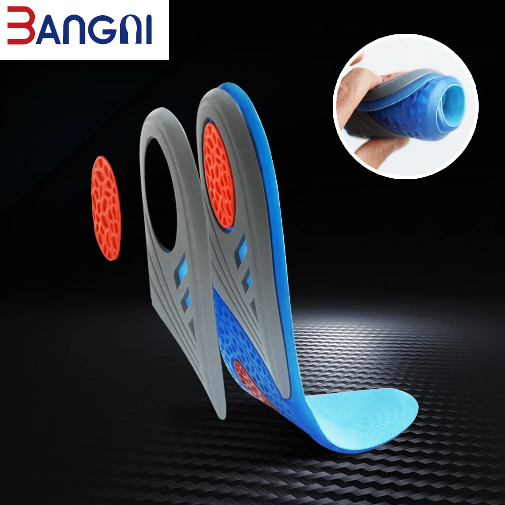 BANGNI GEL Work Silicone Insoles Arch support Shoe Pads Soft Elastic PU Plantar Fasciitis Walk Inserts for Feet Pain Men Women