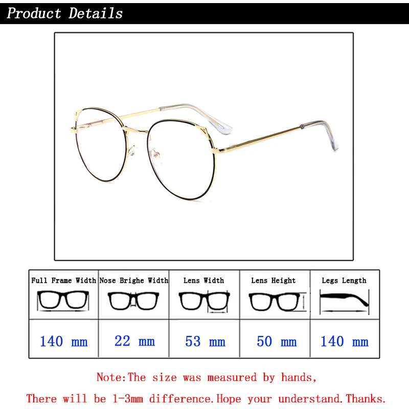 Женские очки для близорукости с кошачьими ушками круглые в стиле ретро