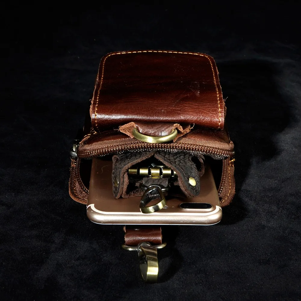 

Fashion high quality leather summer waist bag cigarette case 6 inch mobile phone bag waist bag