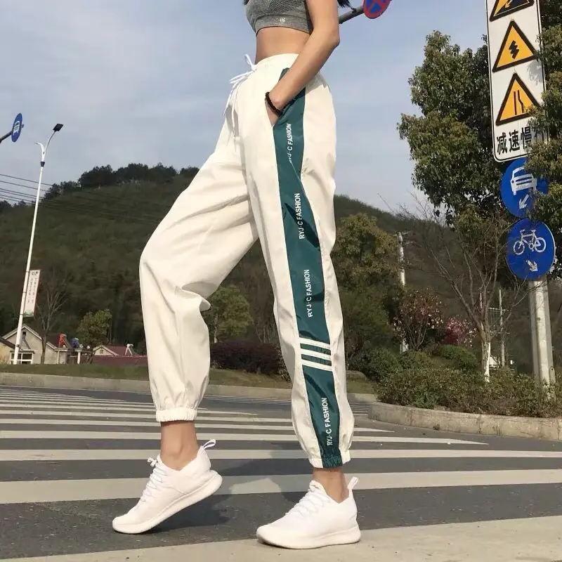 

Women's sports pants summer thin style quick dry loose breathable casual slim yoga fitness running close legged pants