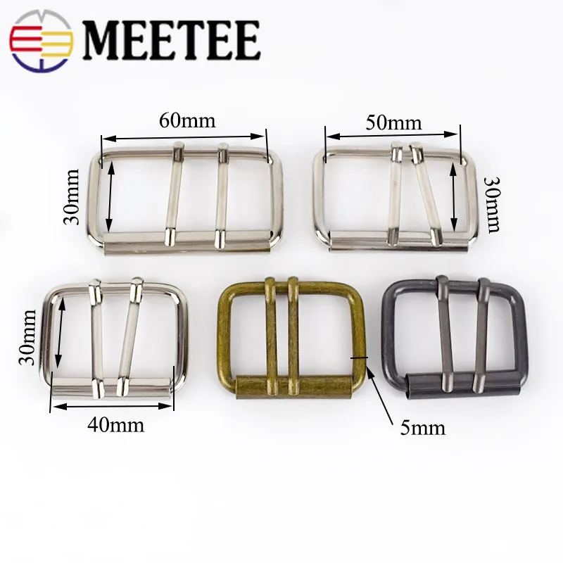 Meetee 4/10p 40/50/60 мм металлическая двойная пряжка для ремня роликовая Пряжка пальто