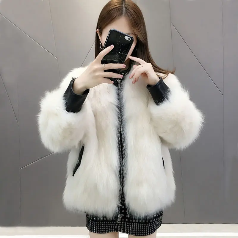 

Winter Women Thick Warm Padded Jackets Coats Female Turn Down Collar Parkas Ladies Faux Fur Warm Outwear Casaco Feminino Q64