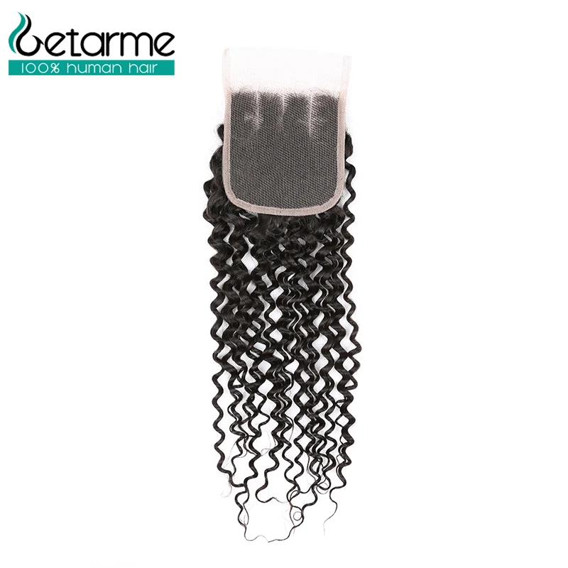 Малазийские пряди человеческих волос с застежкой кудрявые волосы Remy 4x4 кружевной