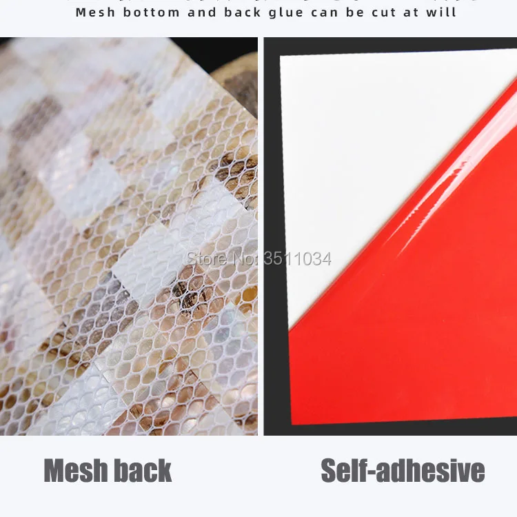 Художественные 3D наклейки на стену самоклеящаяся белая перламутровая плитка из