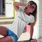 Забавная женская футболка, футболка для подруги, милые женские футболки с принтом, летняя футболка с круглым вырезом, Camiseta de Series de Tv Friends para mujer
