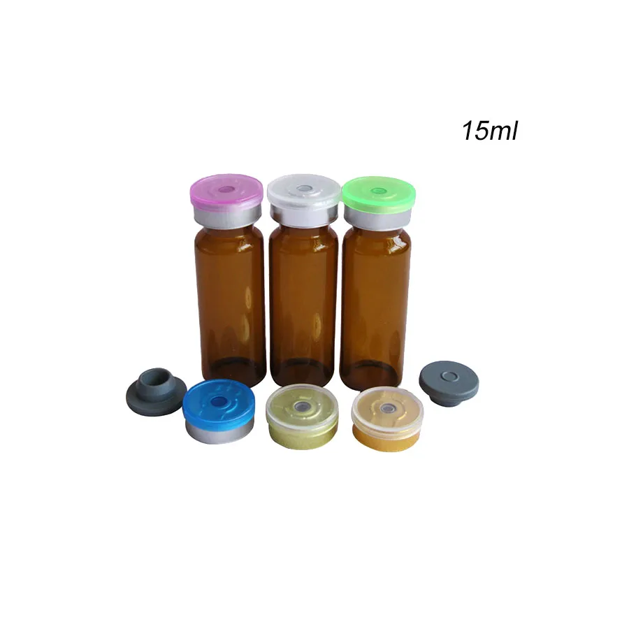 30 шт 15 мл пустые янтарный прозрачный флакон стеклянная бутылка с флип офф Шапки и
