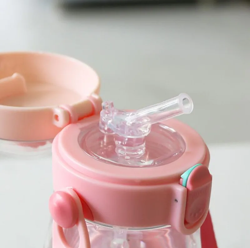 Детская Бутылочка 550 мл с плечевым ремнем школьная соломенная бутылка для