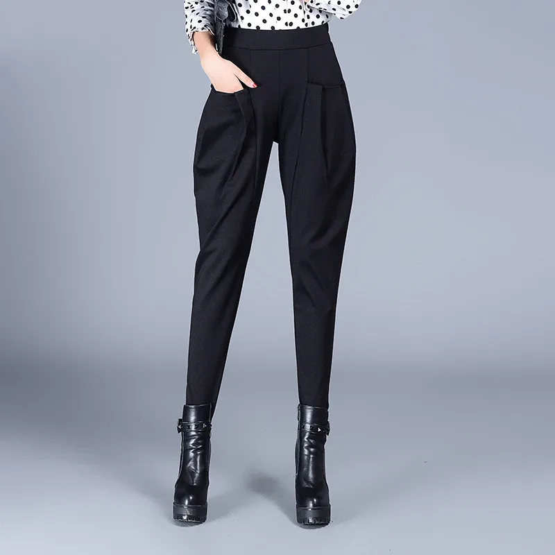 

Women's pants harem pants women's spring and summer high-waist suit pants loose plus size small feet casual trousers штаны