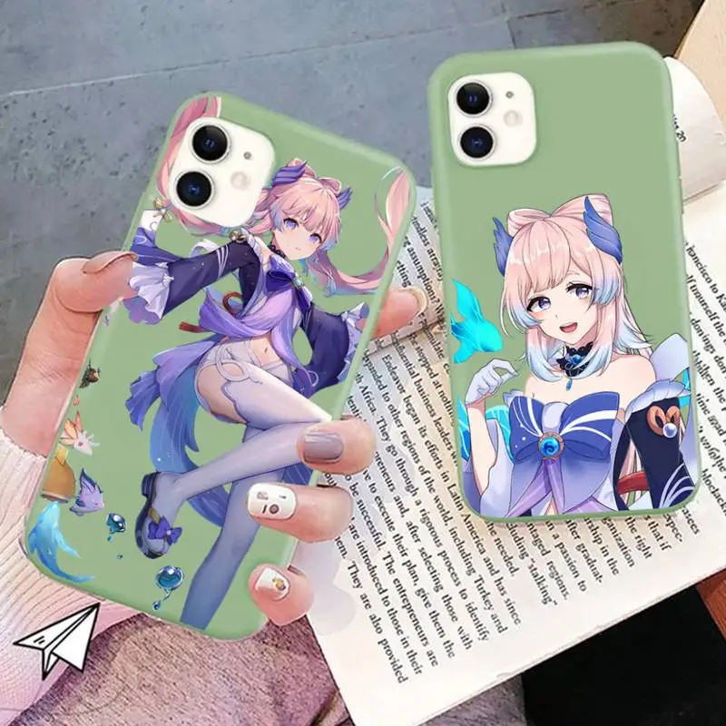 

Sangonomiya Kokomi Genshin Impact Phone Case for iphone 13 12 11 Pro Max X XS Max XR Color Soft Cover for iphone 7 8 6 6S Plus
