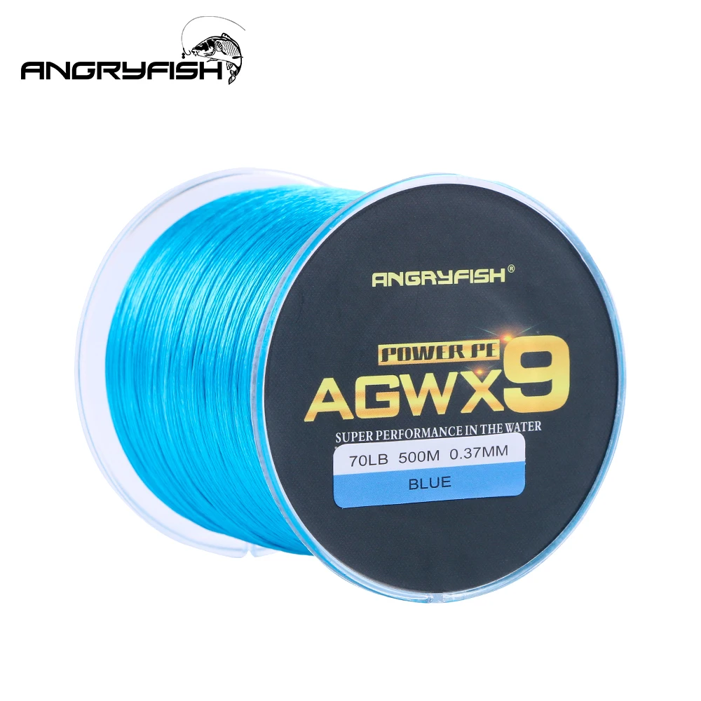 Angryfish Super Strong PE Line Braided Fishing Thread 9 Strands Weaves Braided 500M/547YD Fishing Line