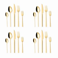 20pcs gold dinnerware set stainless steel cutlery set golden cutlery fork spoon knive set tableware mirror flatware eco friendly