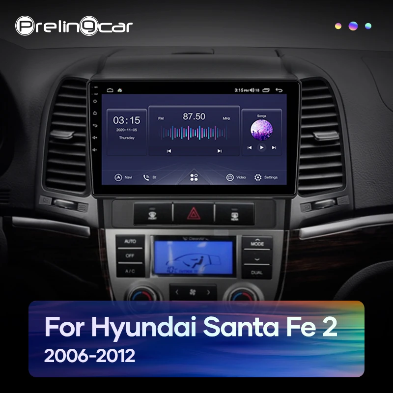 Prelingcar Android 10 0 для Hyundai Santa Fe 2 2006 2012 автомобильное радио мультимедийный видеоплеер
