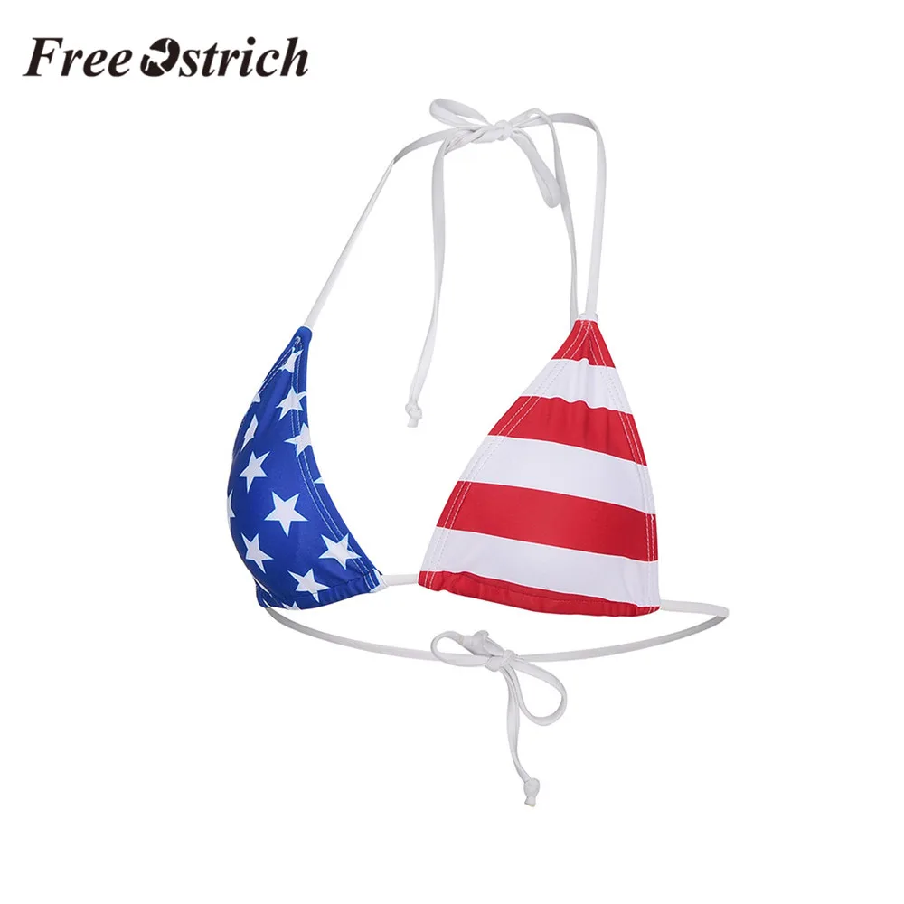 Купальник женский с бюстгальтером пуш ап купальный костюм в полоску со звездами