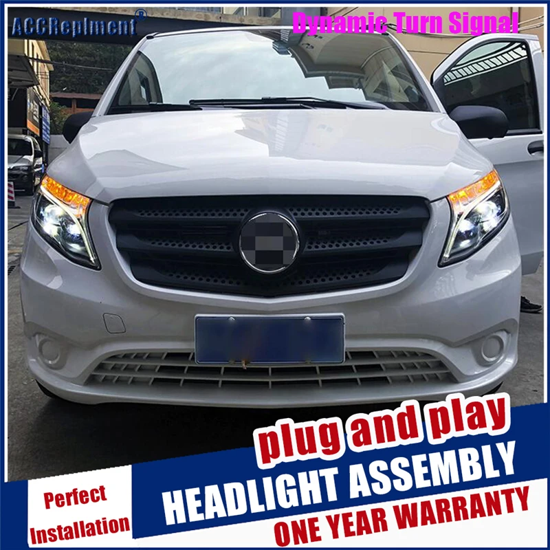 Светодиодный налобный фонарь для Benz Вито головной светильник 2016-2019 Metris drl H7