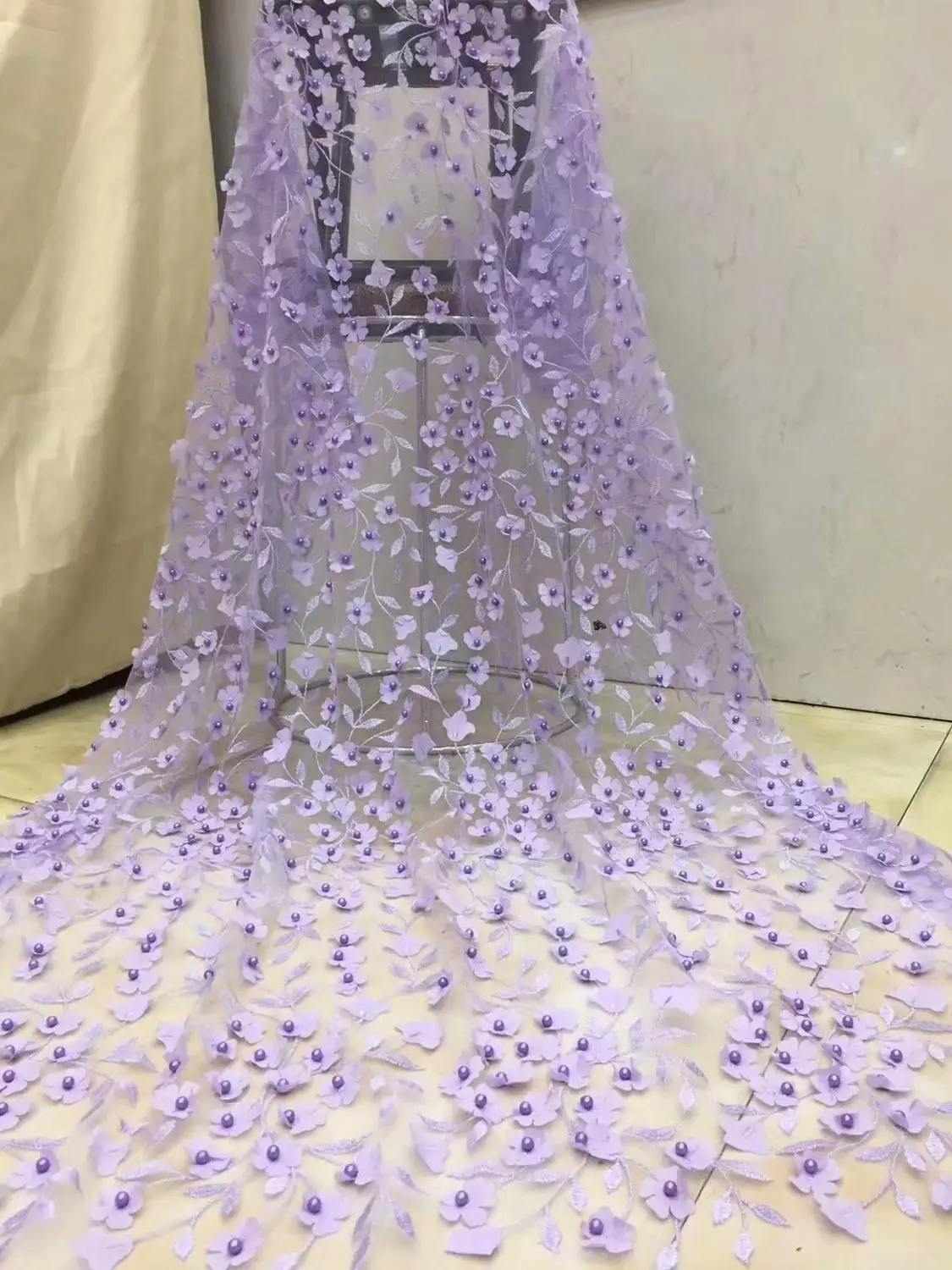 Отличный дизайн французские нигерийские кружева ткань высокого качества бусины