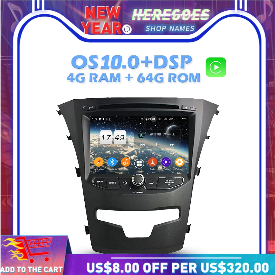 DSP ips Android 9 0 4 Гб + 64 ГБ 8 ядерный автомобильный dvd плеер Мультимедиа gps карта RDS радио