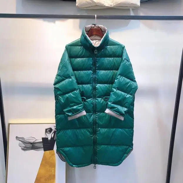 green Женское зимнее пальто, новинка года, зимняя куртка для женщин, ультра легкая парка с белым утиным пухом, длинное пуховое пальто, женское теплое ветрозащитное зимнее пальто - Цвет: green