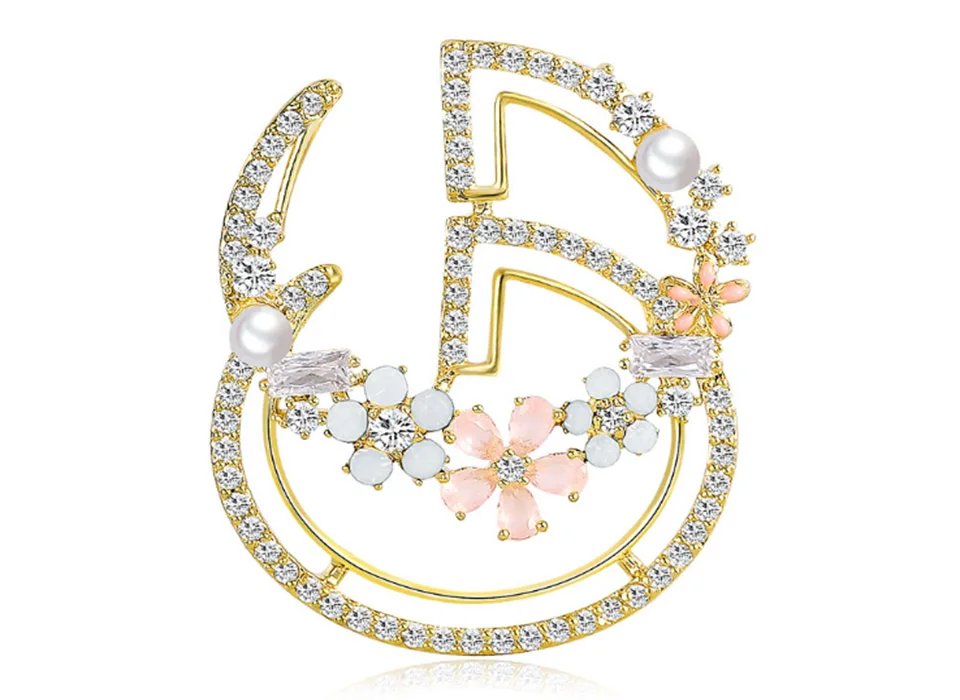 Donia jewelry Fashion high-end Korean brooch ladies hollow letter brooch AAA zircon clothing collar needle scarf pin