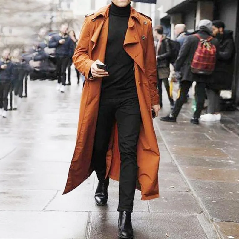 Тренч мужской длинный на весну/осень | Мужская одежда