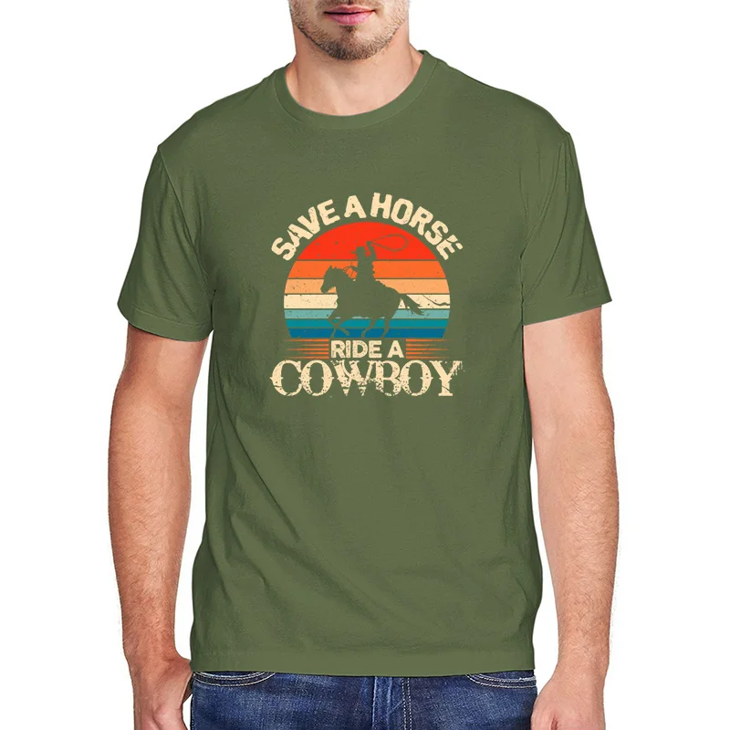 Save A Horse Ride Cowboy Retro Funny Country Music Graphic Мужская футболка harajuku винтажный топ мужская из