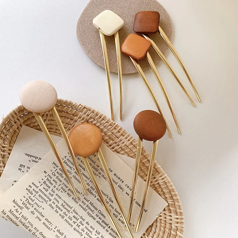 

Simplicity Colorful U Shape Girl Hairpins Japan Hair Sticks Women Hairclip New Metal Round Hair Sticks Hair Accessories Headwear