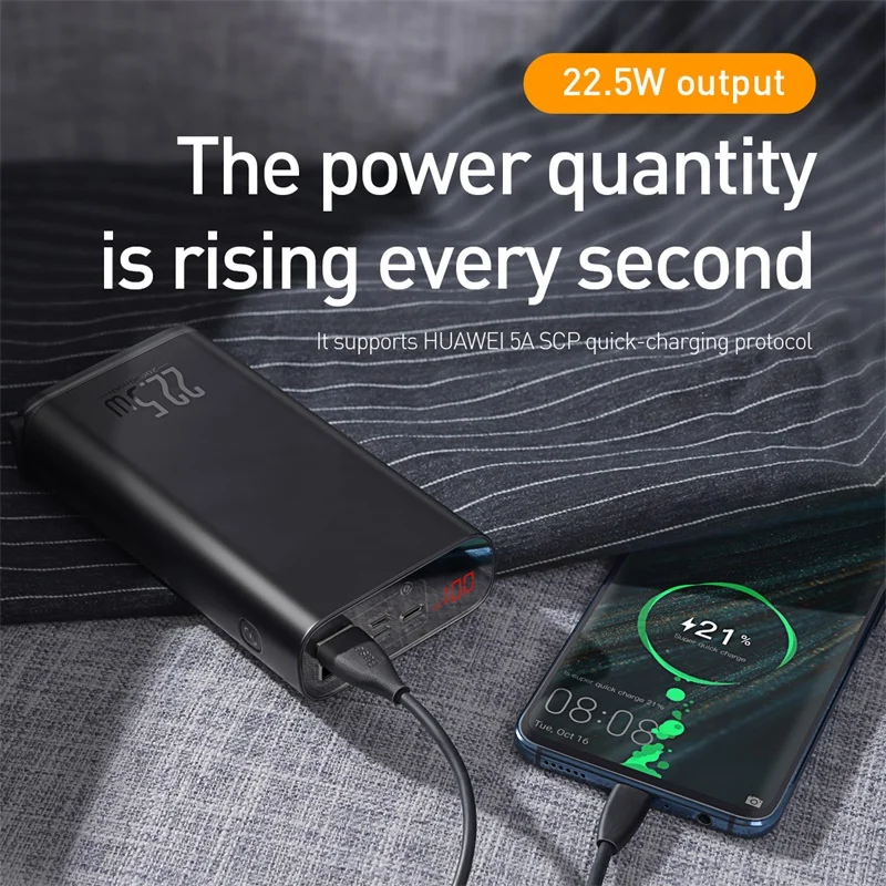 Baseus Power Bank 20000 мАч 3 0 USB Type C PD Быстрая зарядка повербанк внешний аккумулятор для