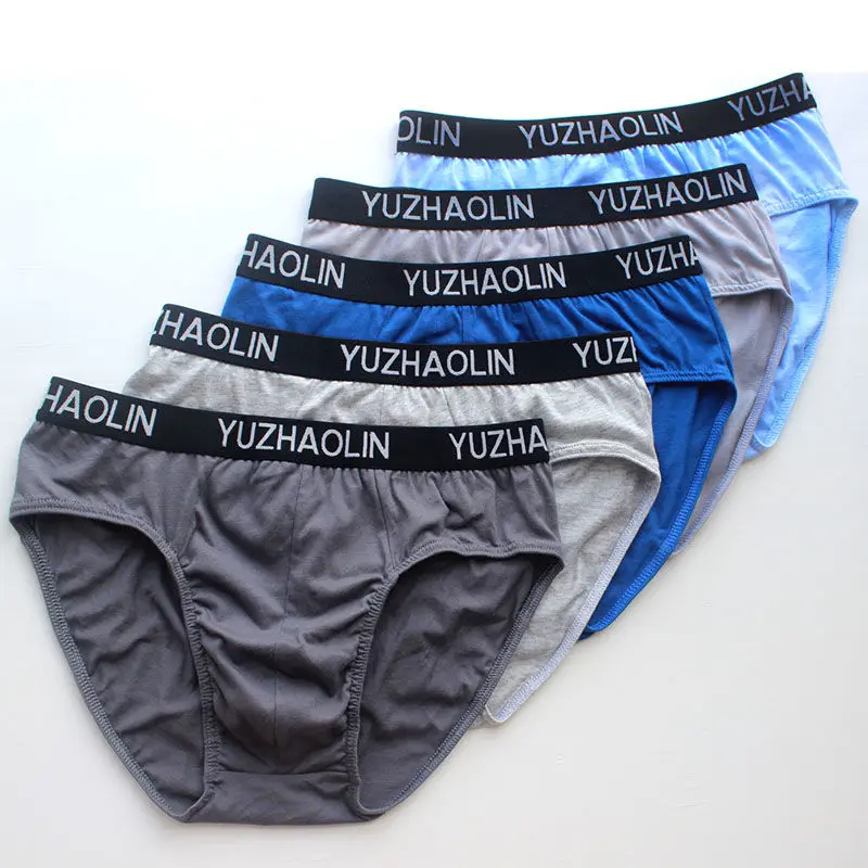 5PCS / LOT Cotton Mens Underwear Random Color Men's Underpants Comfortable Sexy Men's Briefs Breathable Plus Size Men Panties