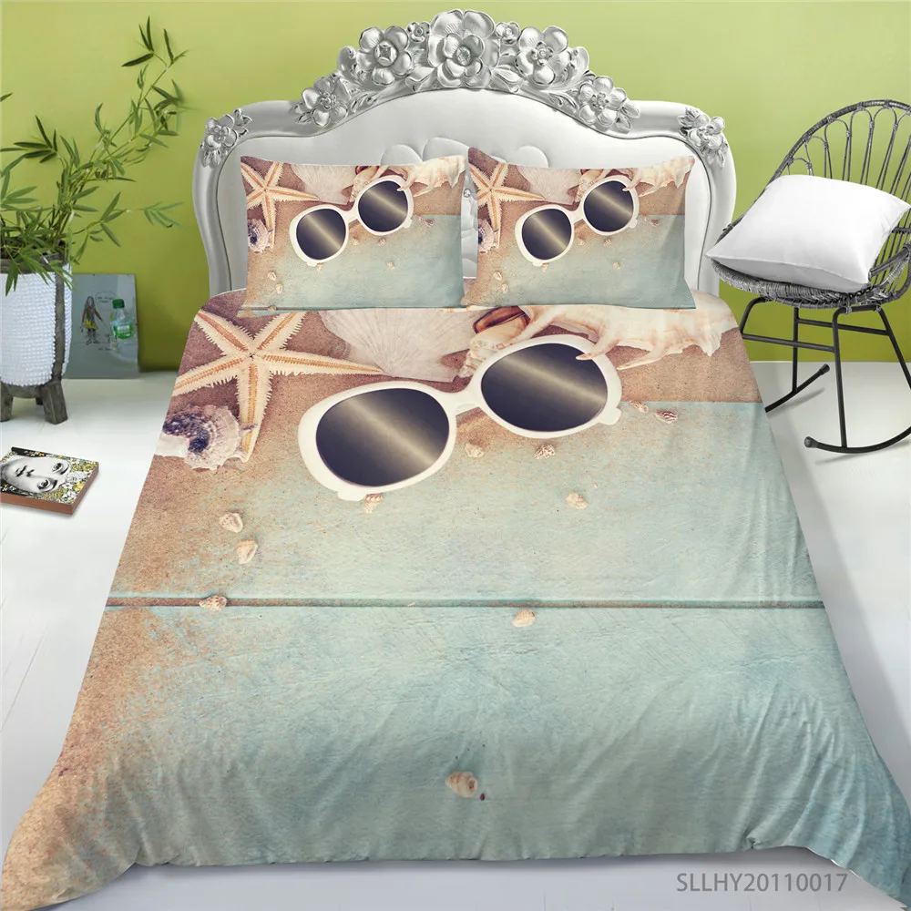 

Home Textile 3D Starfish Bedding Set King Size Duvet Cover Set Super Soft Breathable Queen Full Double Size