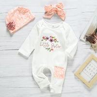 2020 new infant baby solid color personalized printing letters one piece romper baby romper