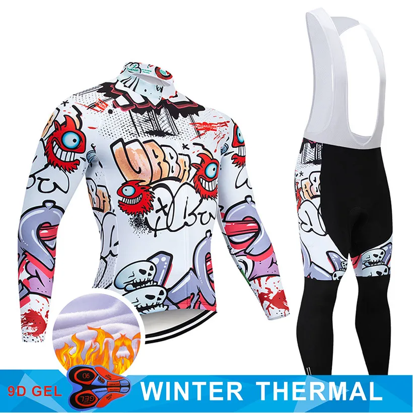 

Crossrider 2022 Winter Cycling Clothing Pants Set MTB Uniform Bike Jersey Bicycle Clothes Thermal Fleece Men's Long Cycling Wear