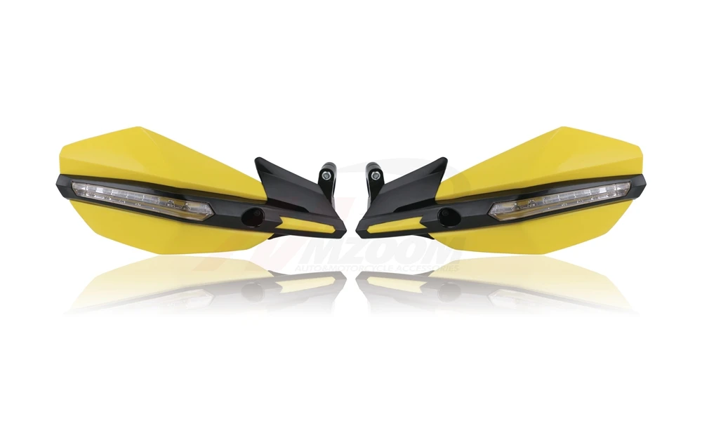 Black yellow Мотоциклетный наручник со светодиодный светильник, защита для рук, подходит для Пита, грязи, мотоцикла, мотокросса, эндуро, супермото, гоночный квадроцикл, квадроцикл - Цвет: Black yellow