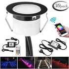 Таймер дистанционного управления 30 шт.лот, черный светодиодный, с Wi-Fi управлением через приложение, 45 мм, 12 В, 5 контактов, RGBW, для двора, террасы, деки, лестницы, потолочные ступенчатые светильники, водонепроницаемость