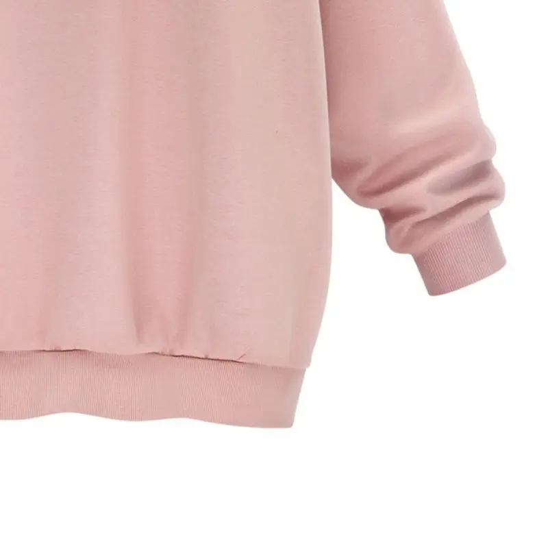 Harajuku плюс Размер Женская толстовка из хлопка повседневная бархатная Свободная