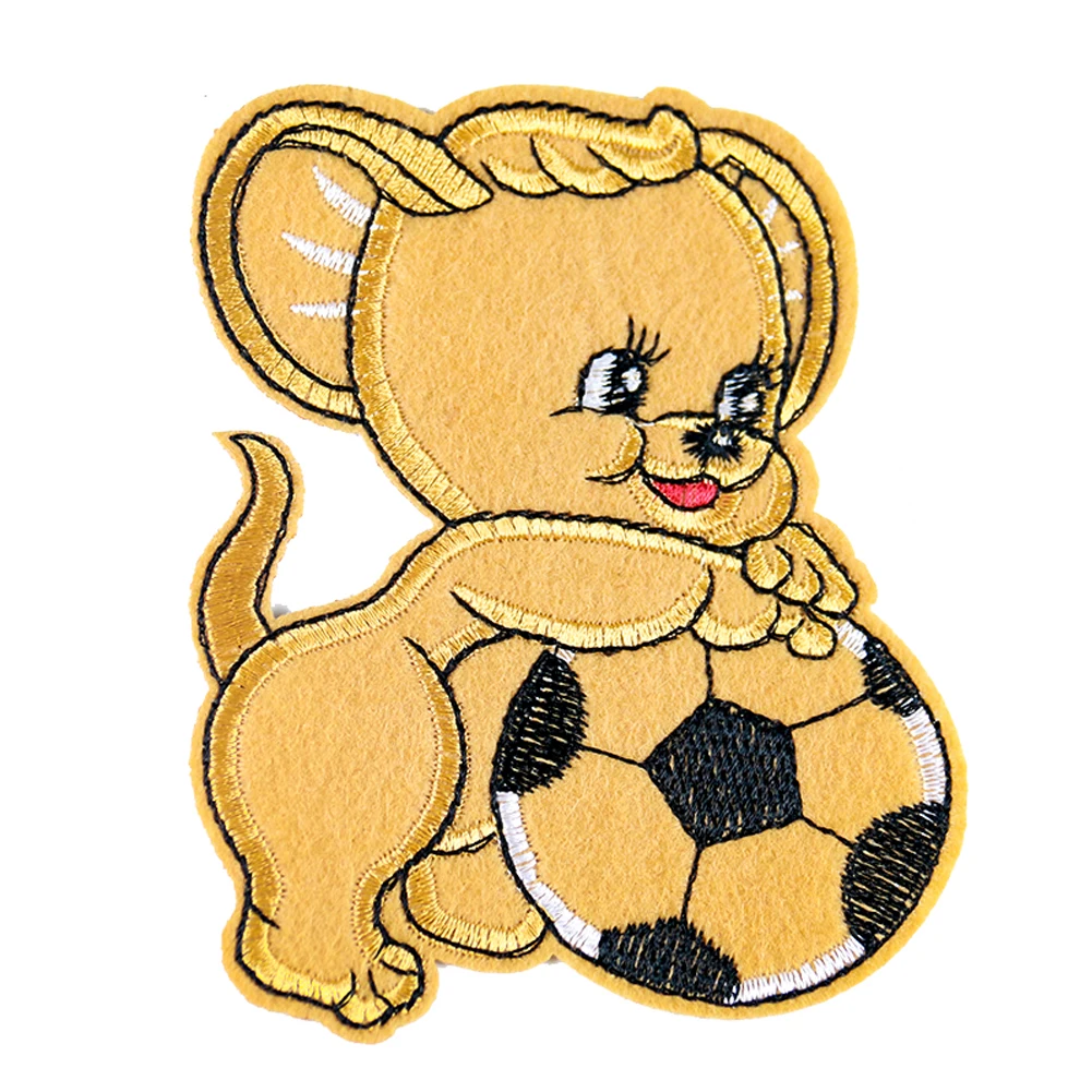3D мультфильм Аниме Мышь значок патч Играть Футбол Железный На заплатках для