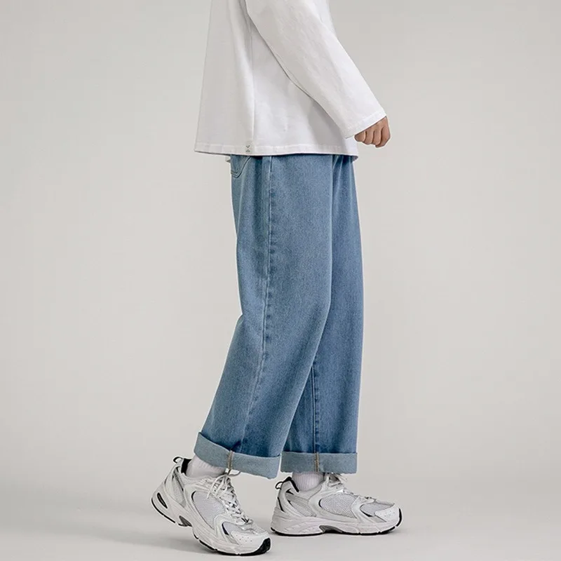 

Men's Jeans Fashion Loose Straight New Casual Wide Leg Pants Cowboy Mans Streetwear Korean Hip Hop Trousers Spring Summer jeans