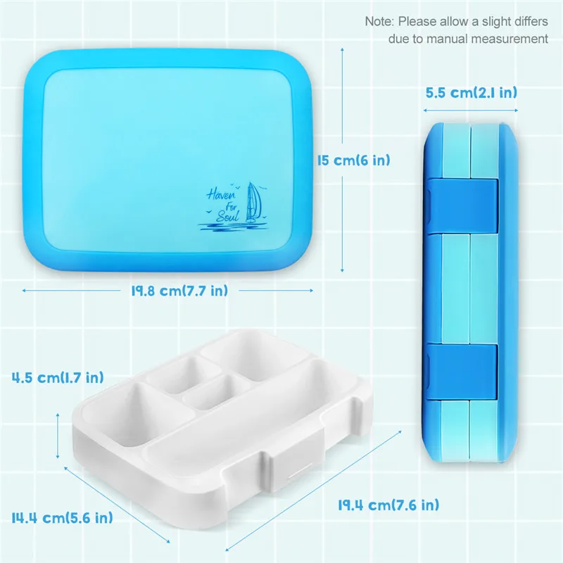 Детская столовая утварь для кормления BPA бесплатная коробка с отделениями