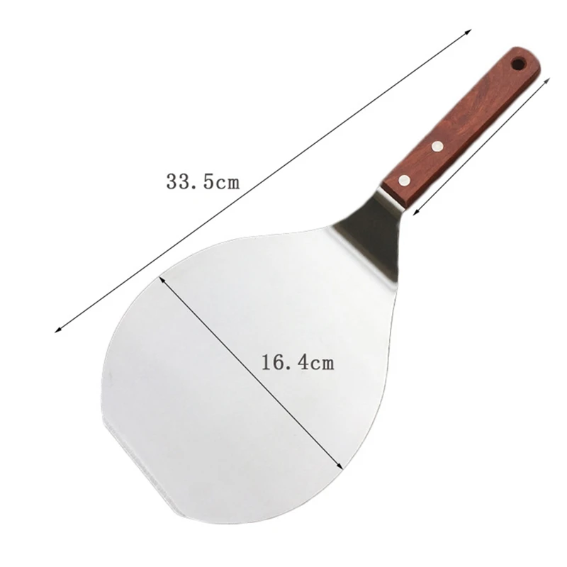 

Stainless Steel Pizza Shovel Peel With Wooden Handle Pastry Tools Cake Tray Pan Pizza Paddle Spatula Kitchen Cake Baking Cutter