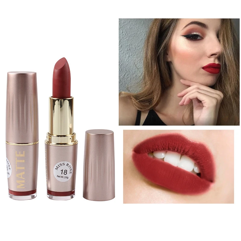 Модная матовая помада цвета шампанского золотого сексуальная красная оттенок