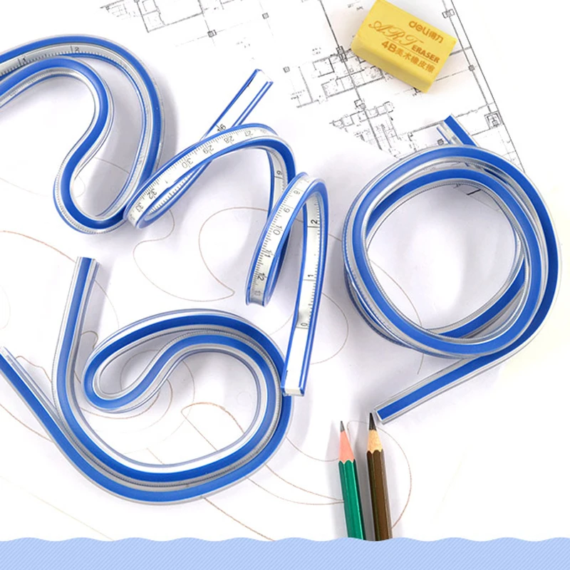 1 шт. Гибкая изогнутая линейка инструмент для черчения спирали измерительная