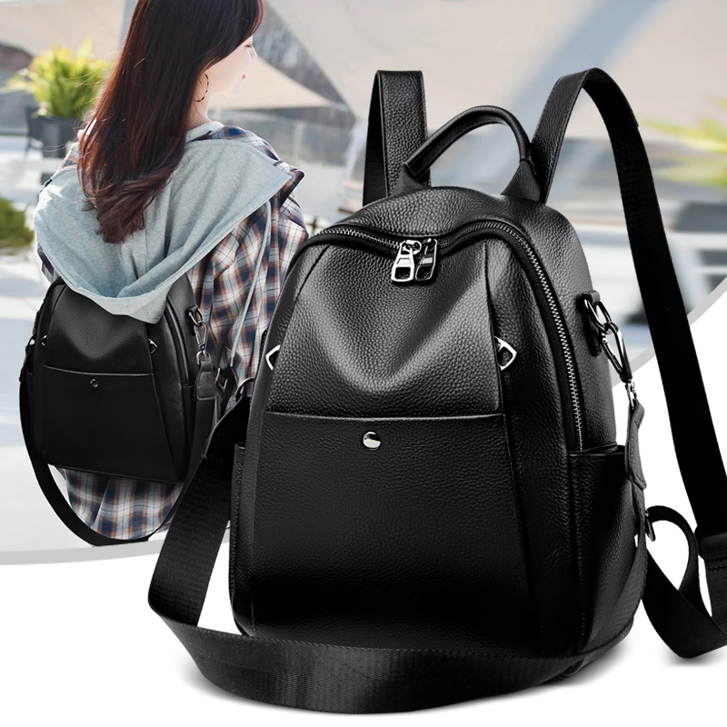 

OLSITTI Anti-theft Backpack Women Leather Backpack Ladies School Shoulder Bags for Women 2021 Travel Backpack Style Mochila