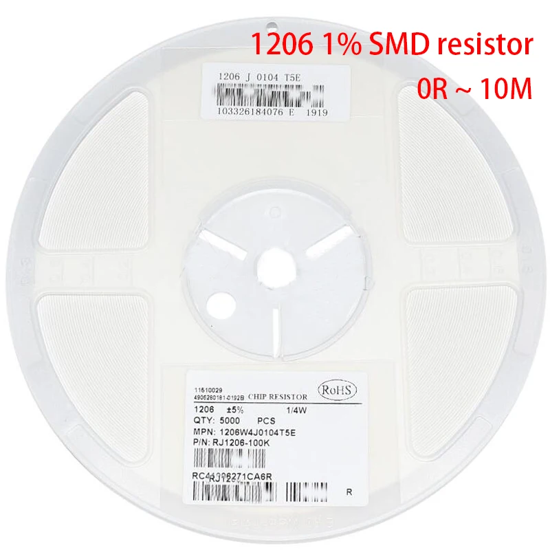 100 шт. 1206 1% SMD резистор 0R ~ 10M 1/4 Вт для детей 0 1 10 150 220 330 Ом 1K 2 K 10K 100K 1R 10R 100R 150R 220R 330R м -